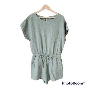 A FATHER'S LOVE Romper Cotton Gauzy in Green  SZ: MED